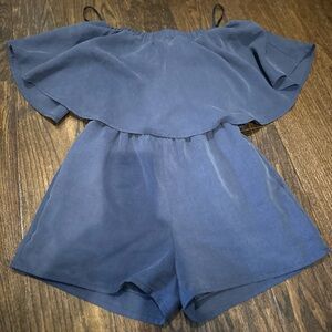 THML Blue Off-Shoulder Jumpsuit